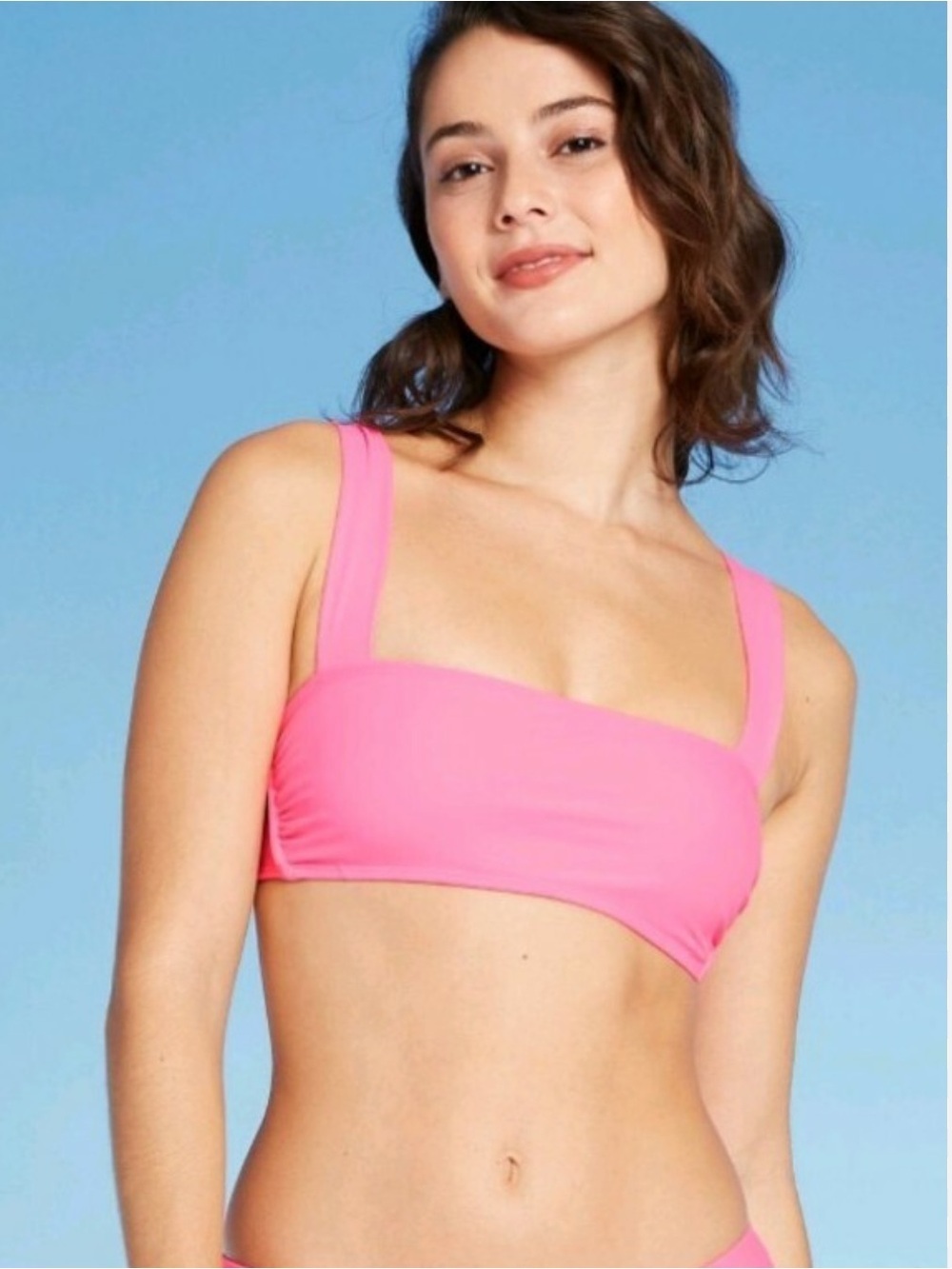 Xhilaration Junior’s Pink Square Neck Bikini Bralette Top Size XS